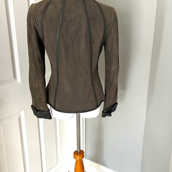 Suede Jacket with Leather Detailing - Picture 6 of 10